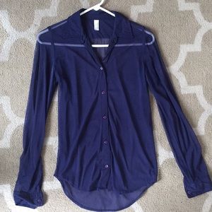Sheer button down shirt